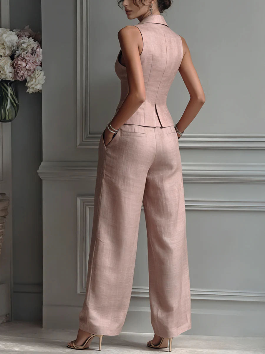 Selmira™ | Elegancki Dwuczęściowy Komplet z Dekoltem V i Guzikami