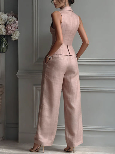 Selmira™ | Elegancki Dwuczęściowy Komplet z Dekoltem V i Guzikami
